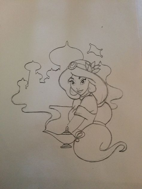 Disney Aladdin Tattoos, Aladdin Tattoo Ideas, Princess Jasmine Tattoo, Aladdin Tattoo, Jasmine Tattoo, Disney Sleeve Tattoos, Starfish Tattoo, Baked Pie, Disney Doodles