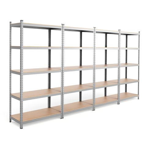 PRICES MAY VARY. 👍【HEAVY-DUTY SHELVING UNIT】Constructed with high-quality coated metal and thickened MDF boards, these storage shelves are exceptionally durable, rust-resistant, and designed to handle heavy loads, with a remarkable capacity of up to 584 lbs per layer and a total load capacity of 2920 lbs. 👍【ADJUSTABLE SHELVES】Each tier's height is adjustable to cater to your specific storage needs. This versatile storage rack unit can be easily assembled as a single 5-tier shelf or as two inde Basement Storage Shelves, Home Warehouse, Garage Shelving Units, Shelves Metal, Metal Storage Shelves, Garage Storage Racks, Warehouse Home, Heavy Duty Shelving, Garage Storage Shelves