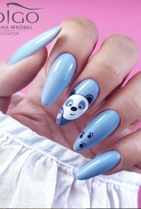 A women's lifestyle destination dedicated to style, entertainment, love, and living beautifully. Almond Nails Diy, Love Nail Art, Disney Acrylic Nails, Mickey Nails, Animal Nail Art, Eye Nail Art, Bears Nails, Art Deco Nails, Sassy Nails