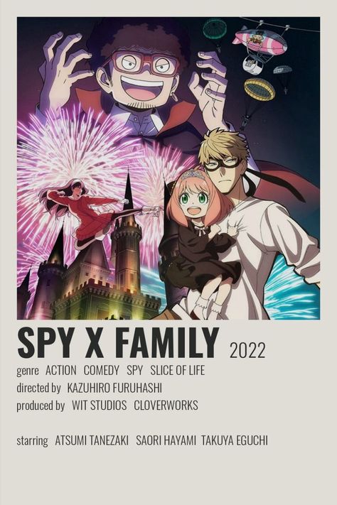 spy x family minimalist anime poster Spy X Family Cover, Spy X Family Poster, Minimalist Anime Poster, Saori Hayami, Minimalist Anime, Simple Anime, Minimalist Posters, Movie Covers, Anime Poster