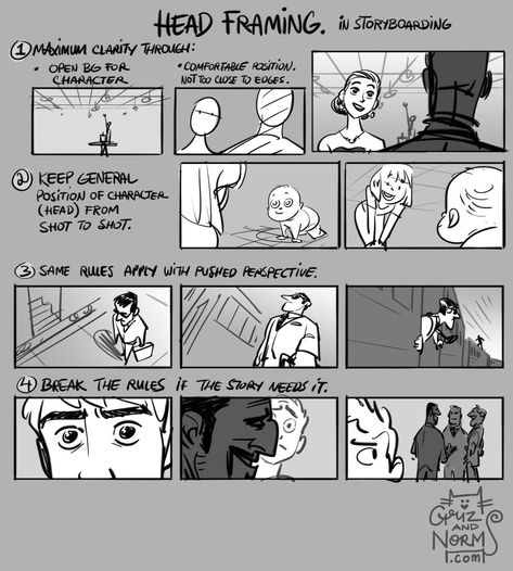 GRIZandNORM on Twitter: "Tuesday Tips - Head Framing (in storyboarding) Clarity is key when dealing with the head, especially the eyes when storyboarding. https://t.co/4onH1JzqPh" Framing Drawing, Normand Lemay, Storyboard Tips, Griz And Norm, Storyboard Drawing, Storyboard Ideas, Tuesday Tips, Comic Book Layout, Storyboard Illustration