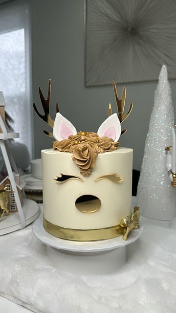 Deer Christmas, December 25, Christmas Cake, Cake Topper, Reno, Reindeer, Deer, Pastel, Cake