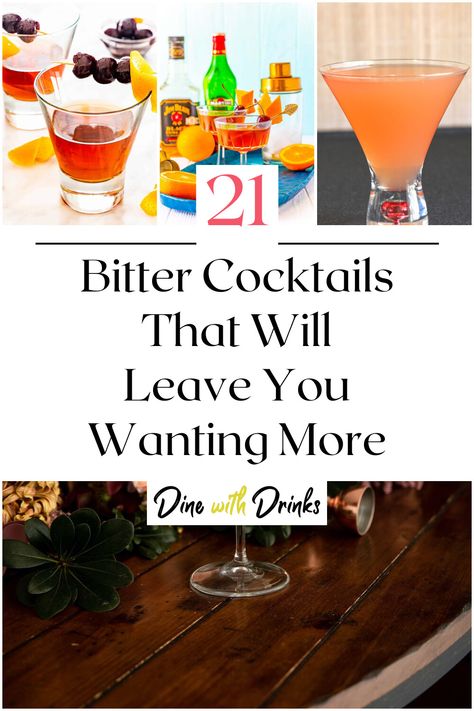 Collage of 4 bitter cocktails. Bitter Cocktail Recipes, Bitter Cocktail, Cocktails With Bitters, Orange Bitters Recipe, Bitters Cocktail Recipes, Amaro Cocktails, Bitters Recipe, Cocktail Trends, Cocktail Bitters