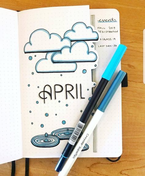 Instagram Journal, April Bullet Journal, Bullet Journal Headers, Bullet Journal Month, January Bullet Journal, Bullet Journal Page, Bullet Journal 2020, April Art, Bullet Journal 2019