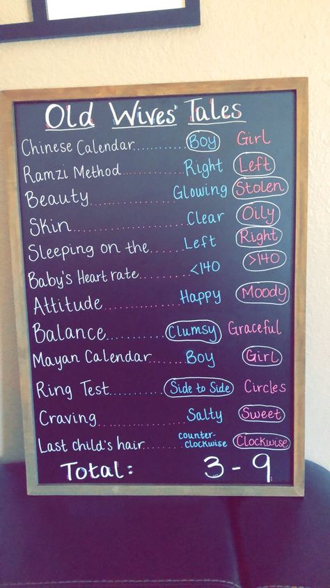 Old wives tales for gender reveal! Old Wives Tales Gender Board Diy, Wives Tails For Gender, Wives Tales Gender Prediction Board, Old Wise Tails For Gender, Gender Reveal Wives Tales Signs, Gender Reveal Timeline, Old Wives Tales Gender Prediction, Rainbow Gender Reveal, Gender Reveal Activities