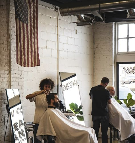 Barber Shop Photography, Garage Barbershop, Barber Design, Barbershop Ideas, Photography Minimal, Barber School, Barber Tattoo, Barber Accessories, Future Shop