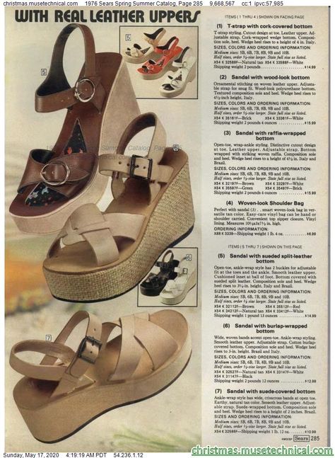 1976 Sears Spring Summer Catalog, Page 285 - Christmas Catalogs & Holiday Wishbooks 1976 Fashion, 1970s Shoes, 70s Women Fashion, 70s Shoes, Historical Shoes, Fashion 1970s, Fashion Tips For Girls, 70s Women, 60s And 70s Fashion