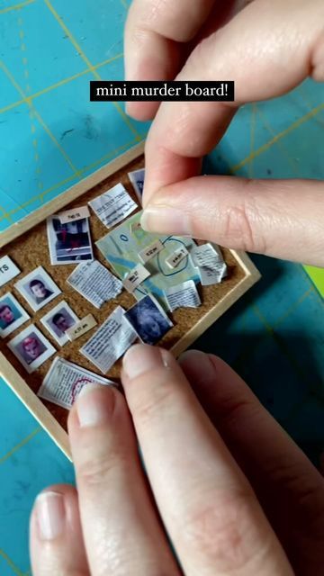 Sara Schaefer on Instagram: "Still accepting orders for mini murder boards, Mar-a-lago file boxes, picket signs and more over at my shop (link in bio)! Shipping orders by end of next week in time for Christmas 🎄 🎁 🗂️ 📌 #handmade #truecrime #miniatures #dailymini #dollhouseminiatures #funnycrafts #asmr #soothing #asmrcrafting" Minature Things How To Make, Altoids Tin Miniatures, Making Miniature Houses, Miniature Diorama Ideas, Handmade Miniatures Diy, How To Make Mini Stuff Diy, Miniature Crafts Diy Ideas, Diy Mini Things, Making Miniatures Diy