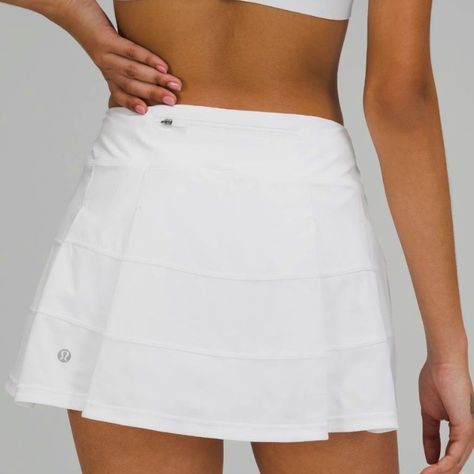 Brand New! Worn Once To Try On. Size 6. Cute Lululemon Outfits, Lululemon Tennis Skirt, Pace Rival Skirt, Lulu Outfits, Lulu Skirt, Lululemon Pace Rival, Lululemon Skirt, White Tennis Skirt, Tennis Skirt Outfit