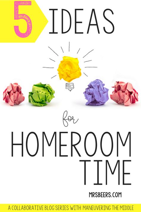 How are you engaging students during your homeroom time? Here are 5 Ideas to make the most of Homeroom and Advisory time for Middle School Homeroom Activities, Middle School Advisory, Middle School Organization, Advisory Activities, Independent Learning Activities, Middle School Activities, Language Arts Classroom, First Year Teachers, Middle School Classroom