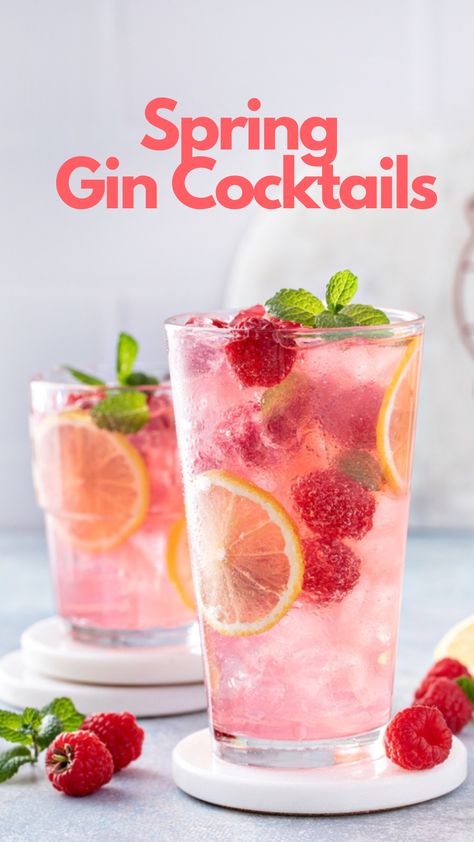 Spring Gin Cocktails Easter Cocktails Drinks, Spring Drinks Alcohol, Spring Drinks Cocktails, Gin Mixed Drinks, Wine Recipes Drink, Easy Spring Cocktails, Spring Drinks, Gin Drink Recipes, Easy Gin Cocktails