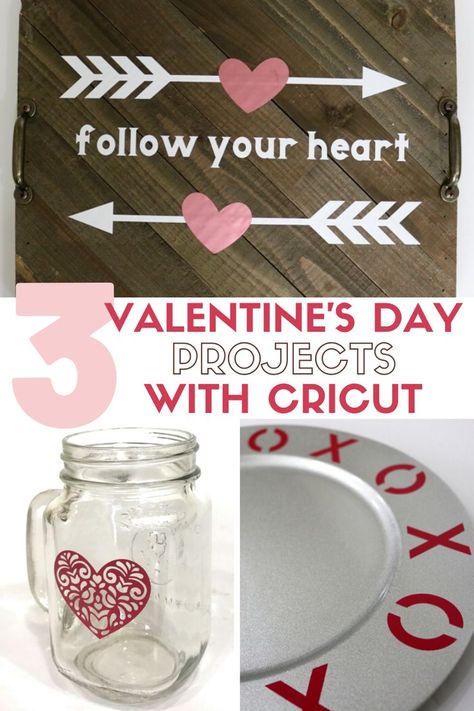 3 Make it Now Projects to with Cricut Explore and Cricut Design Space. Easy DIY craft tutorial ideas to get you started making your own home decor! #thecraftyblogstalker #cricutcreated #valentinesday #valentinecrafts #valentinesdecor #DIY Tutorial Ideas, Rustic Wedding Diy, Mason Jar Crafts Diy, Diy Craft Tutorials, Crafts To Make And Sell, Diy Holiday Decor, Create Diy, Cricut Design Space, Craft Tutorial