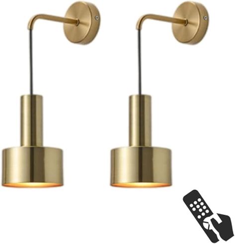 GYY Battery Operated Wall Lights Indoor with Remote,2 Pieces of Bedroom Bedside Chandelier Modern Minimalist LED Light Luxury Living Room Study Wall Lamp Porch Staircase Aisle Lamps - Amazon.com Battery Operated Chandelier, Battery Wall Lights, Wall Lights Indoor, Bedside Chandelier, Copper Light Fixture, Study Wall, Gold Wall Lights, Chandelier Gold, Adjustable Wall Light