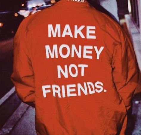 MAKE MONEY NOT FRIENDS JACKET FASHION RED AESTHETIC Make Money Not Friends, Not Friends, Make Money, Money, Orange, High Quality, Red, Instagram