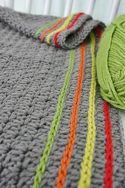 cute way to add some lines of color to a blanket... this will be  my next Afghan I'll start Ball Of Yarn, Crochet Blanket, Stripes, Yarn, Crochet, Color