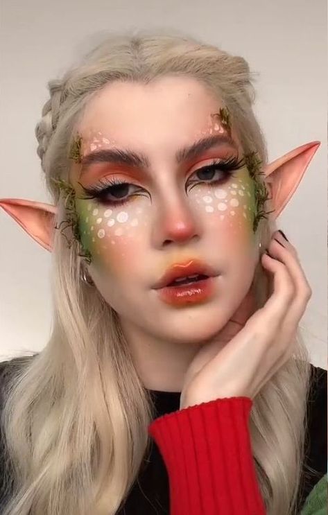 Fairy Costume Makeup, Elf Kostüm, Halloweenský Makeup, Eyebrows Makeup, Fairy Cosplay, Forest Elf, Halloween Makeup Inspiration, Elf Costume, Eyes Blue