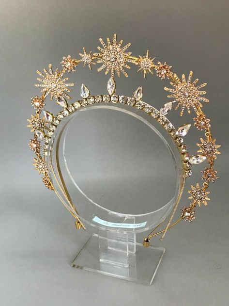 Star Headpiece, Star Tiara, Headpiece Diy, Halo Crown, Headpiece Jewelry, Crown Tiara, Crown Headband, Fantasy Jewelry, Tiaras And Crowns