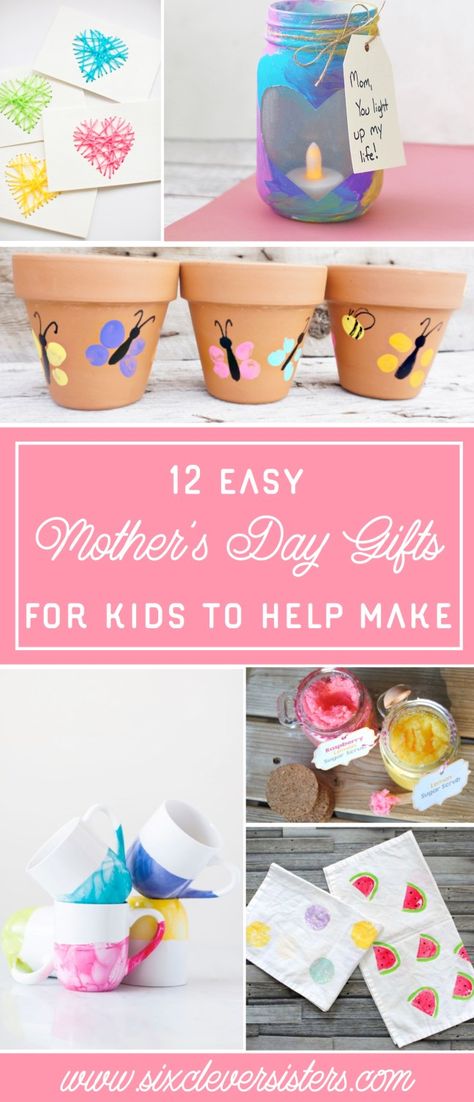 Mother's Day | Mother's Day Presents | Mother's Day Presents from Kids | Easy Gifts for Kids To Make DIY | Mother's Day Presents from Kids DIY | Easy Gifts for Kids To Make | Mother's Day Gifts From Kids DIY | Mothers Day Gifts From Kids DIY Homemade | Easy Crafts for Kids To Make | These diy gifts will make the perfect Mother's Day gift! Six Clever Sisters has the full list on the blog. Check it out and get crafting! Busy Calendar, Mother's Day Crafts For Kids, Easy Mother's Day Crafts, Diy Mother's Day Crafts, Homemade Mothers Day Gifts, Grandmas Mothers Day Gifts, Kids Homemade, Diy Gifts For Kids, Mothers Day Crafts For Kids