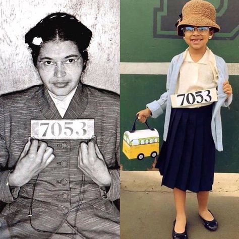 Rosa Parks Costume, Wax Museum School Project, Wax Museum Ideas, Rosa Parks Activities, Wax Museum Project, Rosa Park, Wax Museum, Dress History, Halloween Tattoo