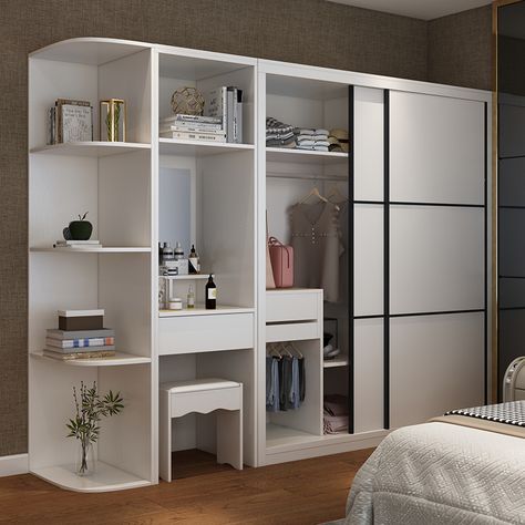 Wardrobe Design Bedroom Sliding With Mirror, Wardrobe Design Modern Luxury, Sliding Wardrobe Design Modern, Cupboard With Dressing Table, Built In Dressing Table, Cupboards Design, Mirror Dressing Table, Wardrobe Design Modern, Mirror Storage