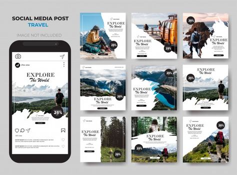 Travel Post Design, Travel Social Media Design, Travel Instagram Post, Travel Social Media Post, Travel Brochure Design, Easy Photoshop Tutorials, Travel Template, Travel Post, Fashion Poster Design