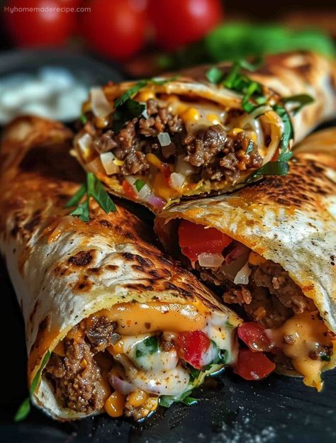 Nacho Beef Wrap, Burrito Stand Ideas, Food Recipes Wraps, Nacho Cheese Beef Burritos, Burritos Recipe Beef, Gourmet Home Cooking, Nacho Cheese Burrito, Big Back Nachos, Nacho Cheese Beef Wrap Recipe