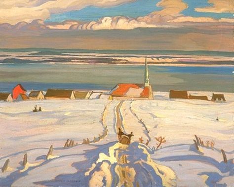 A.Y. Jackson  Winter, Quebec  1926 Group Of Seven Artists, Winter Kunst, Tom Thomson, Canadian Painters, Group Of Seven, Painting Snow, Canadian Art, Art Et Illustration, National Gallery