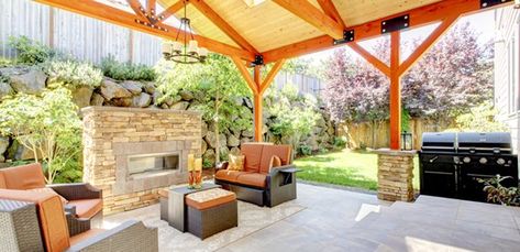 4 Ways to Create a Stunning Outdoor Living Space - Home Improvement Tips & Advice from HomeAdvisor Pergola Pictures, Ethanol Fireplace, Pergola Kits, Pergola Plans, Backyard Garden Design, Pergola Patio, Modern Fireplace, Pergola Designs, Outdoor Patio Decor