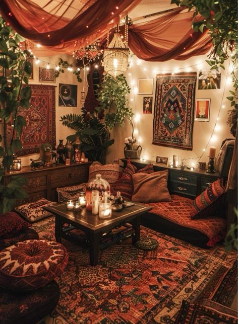 #jungalowstyle #myinterior #myhousebeautiful #interiorstyling #interior_delux #howwedwell #pocketofmyhome #homedecorideas #interiors4all #designsponge Witchy Living Room, Hippie Living Room, Dark Boho Living Room, Zimmer Diy, Boho Living Room Ideas, Dark Boho, Hippy Room, Apartment Decor Inspiration, Dream Room Inspiration