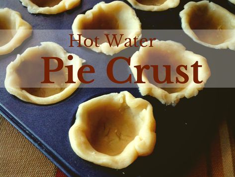 HOT WATER Pie Crust - Yes, hot water.   A tender and flaky pie crust made by whipping shortening with hot water. From Cooking from Quilt Country by Marcia Adams. Hot Water Crust Pastry Recipe, Hot Water Pie Crust, Hot Water Pie, Hot Water Crust, Water Pie, Hot Water Pastry, Hot Water Crust Pastry, Quiche Vegan, Easy Pie Crust