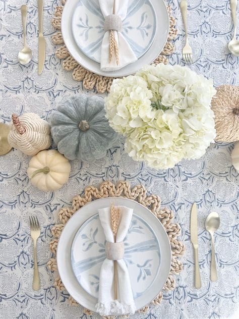 Blue Thanksgiving Tablescapes, Costal Tablescape, Beachy Thanksgiving, Blue Thanksgiving Table, Coastal Thanksgiving, Navy Table Runner, Blue Thanksgiving, Blue Taper Candles, Friendsgiving Dinner Party