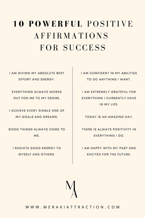 10 Positive Affirmations, Powerful Manifestation Affirmations For Success, Post It Note Affirmations, Powerful Affirmations For Manifestation, Believe Affirmations, Powerful Affirmations For Success, Powerful Affirmations Law Of Attraction, Power Of Subconscious Mind, Wealthy Mindset