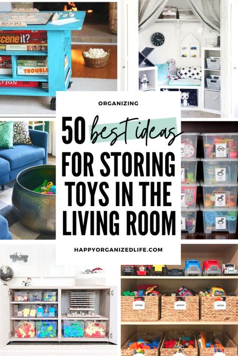 Toys In Living Room, Storage Ideas For Toys, Toy Organization Living Room, Kids Room Organization Diy, Organize Baby Toys, Organize Toddler Toys, Best Storage Ideas, Toddler Toy Storage, Toddler Storage