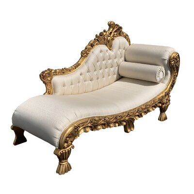 Beige Chaise Lounge, Victorian Chaise, Rococo Furniture, Chaise Lounge Sofa, Victorian Furniture, Cream Fabric, Rococo Style, Gold Hand, Curtain Designs