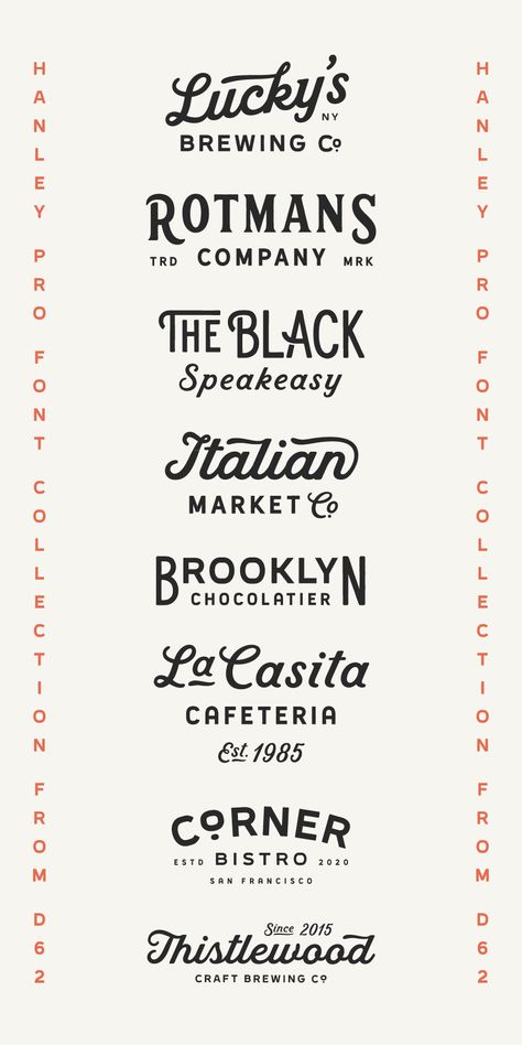 Designed with Hanley Pro Font Collection.Script font,retro,vintage,modern,branding,logo,logo design,type,typography,typography design,script,cool,trendy,Sans serif, sans,display font,font pairings Typography Logo Vintage, Cafe Font Design, Craftsman Logo Design, Modern Vintage Typography, And Logo Design, Vintage Font Pairing, Vintage Logo Font, Retro Modern Logo Design, Trendy Logo Design Branding