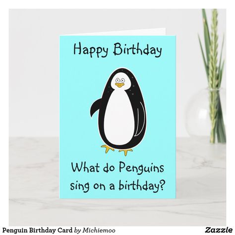 Penguin Birthday Cards, Birthday Wishes For Twins, Penguin Cards, Social Media Marketing Planner, Penguin Birthday, Marketing Planner, Card Making Tips, Never Grow Up, Cute Penguins