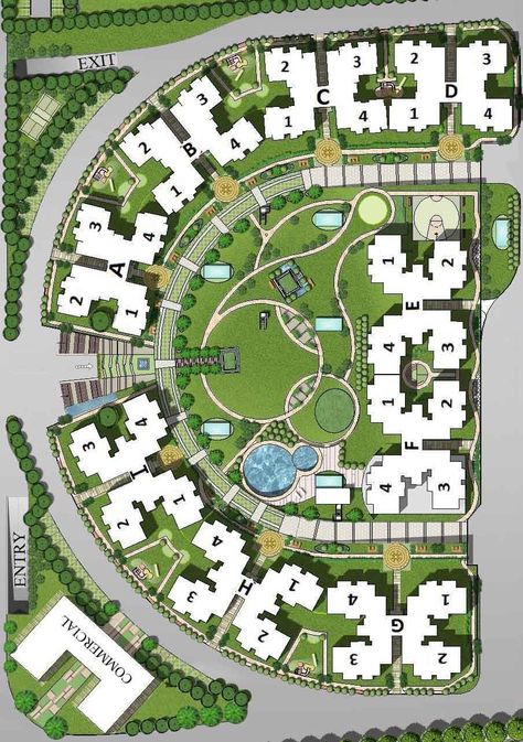 G Urban Design Concept Master Plan, Residential Masterplan, Site Plan Design, Landscape Architecture Plan, Resort Plan, Urban Design Graphics, Pelan Rumah, Urban Design Architecture, Landscape Design Drawings