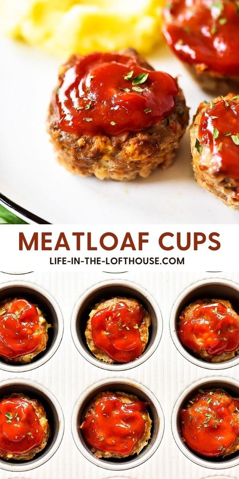 Meatloaf Cups, Mini Meatloaf Recipes, Cheese Stuffed Meatloaf, Meatloaf Muffins, Classic Meatloaf, Muffin Tin Recipes, Sunday Recipes, Football Food, Meatloaf Recipes