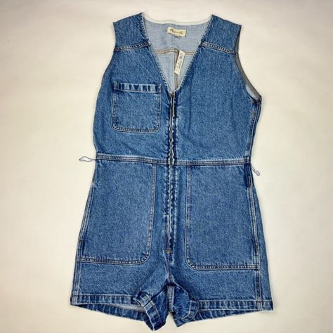 Madewell Zip-Front Denim Romper Women 6 Nwt V-Neck Pockets Sleeveless Ne766 New With Tags *The Item's Photos Have The Most Accurate Color Possible. However, Due To Differences In Computer Monitors, There May Be Variations In Color Between The Actual Product And Your Screen* Smoke Free Home, Fast Shipping. ***Missing Belt*** Approximate Front Measurements Laying Flat, Not Stretched: 14.5" Shoulder To Shoulder (Seam To Seam) 20" Underarm To Underarm (Edge To Edge) 16.5'' Waistband (Edge To Edge) 1 Madewell Overalls, Madewell Jumpsuit, Romper Women, Denim Playsuit, Collar Jumpsuit, Coverall Jumpsuit, Tie Waist Jumpsuit, Wrap Romper, Short Playsuit