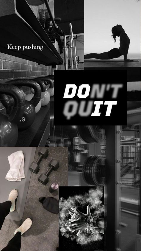 Keep pushing, you've got this. #sport #motivation #dontquit #gym #yoga #mind #body #woman Fitness Collage Aesthetic, Fitness Wallpaper Women, Moody Workout Aesthetic, Motivation To Workout Pictures, Romanticizing Workout, Winter Arc Motivation Women, Gym Girl Wallpaper Aesthetic, Woman Gym Aesthetic, Dark Fitness Aesthetic