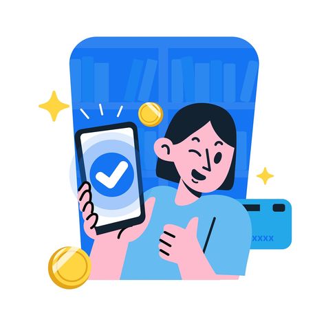 UI Illustration - Payment success by Annisa Rahmawati on Dribbble Money Graphic Design Illustration, Payment Illustration, Apps Illustration, Payment Successful, Banking Illustration, Success Illustration, Illustration System, Bank Illustration, Finance Illustration