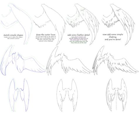 How to Draw - manga angel wings tutorial #1 How To Draw Wings, Draw Angel, Wings Tutorial, Draw Wings, Angel Wings Drawing, Wings Drawing, Anime Tutorial, Poses References, Drawing Base