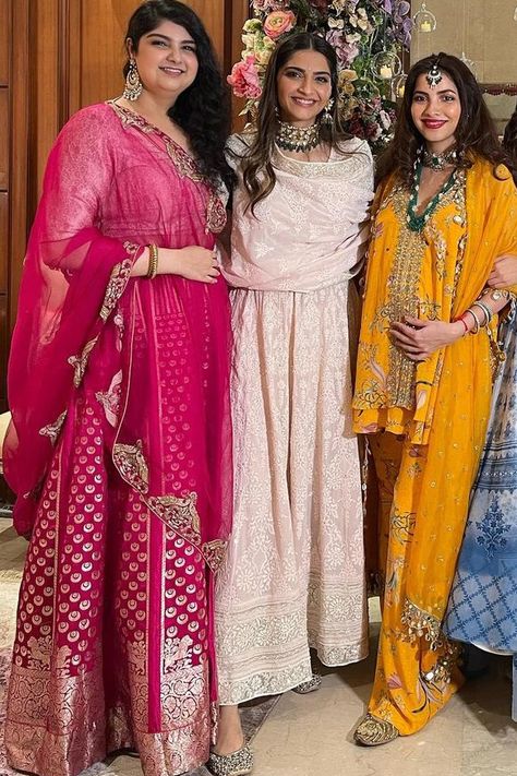 4 elegant anarkalis from Sonam Kapoor Ahuja's closet to invest in for the festive season | VOGUE India Sonam Kapoor Anarkali Suits, Sonam Kapoor Salwar Suits, Sonam Kapoor Traditional Outfits, Sonam Kapoor Suits, Sonam Kapoor Anarkali, Kurti Types, Traditional Wardrobe, Floral Anarkali, Chikankari Anarkali