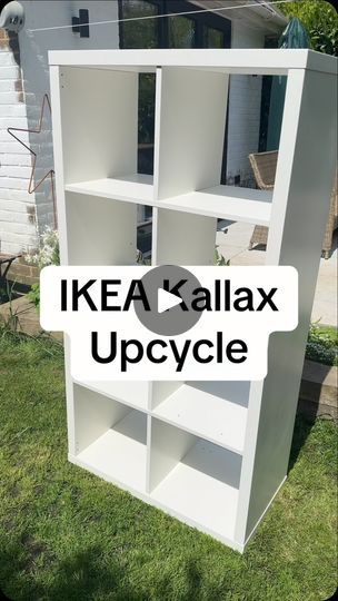 Kallax Unit Wardrobe, Kallax Tv Unit Hack, Kallax Painted Ideas, Ikea Kallax Wardrobe Hack, Kallax Unit Ideas, Ikea Retail Display Hacks, Ikea Kallax Styling, Diy Kallax Doors, Kallax Doors Diy