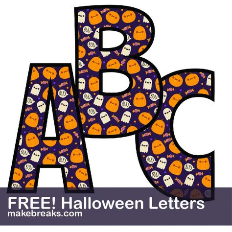 Halloween Letters to Print Bulletin Board Letters Free Printables Fall, Halloween Alphabet Letters Printable, Halloween Letters Alphabet, Halloween Letters Printable, Bulletin Board Letters Free Printables, Letters To Print, Spooky Letters, Free Alphabet Printables, Halloween Alphabet