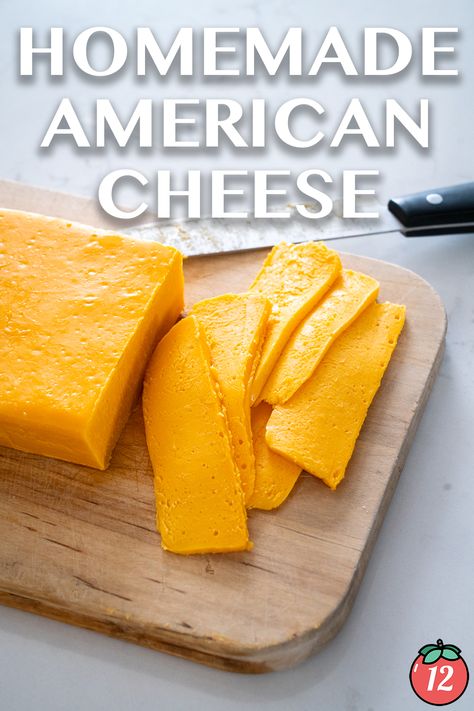 Homemade American Cheese | 12 Tomatoes Homemade American Cheese, How To Make American Cheese, Easy Cheese Recipes Homemade, Homemade Cheddar Cheese, American Cheese Recipes, Making Cheese At Home, Farmer’s Cheese, Cheese Recipes Homemade, Cheese Making Recipes