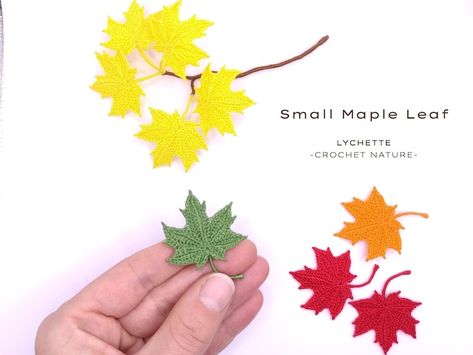 Crochet Pattern for Small Maple Leaf - KnitHacker Small Leaf Crochet, Small Leaf Crochet Pattern, Autumn Leaf Crochet, Maple Leaf Crochet Pattern, Crochet Maple Leaf, Leaf Crochet, Quick Crochet Projects, Crochet Leaf Patterns, Crochet Hack