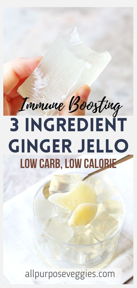 This sweet and spicy ginger jello recipe can be prepared quickly with easy prep, and can be made with just 3 ingredients! Try these immune boosting ginger jello to eat for a quick midday snack. #ginger #jello #jellorecipe #gingerrecipe #immuneboosting #immunity #gelatin #lowcarb #lowcalorie #easyrecipes #guiltfreesnack #lowcaloriesnack #glutenfree Knox Blocks Jello Recipe, Gelatin Health Benefits, Jello Art, Homemade Jello, Jello Recipe, Jello Dessert, Cooking Desserts, Gelatin Recipes, Midday Snack