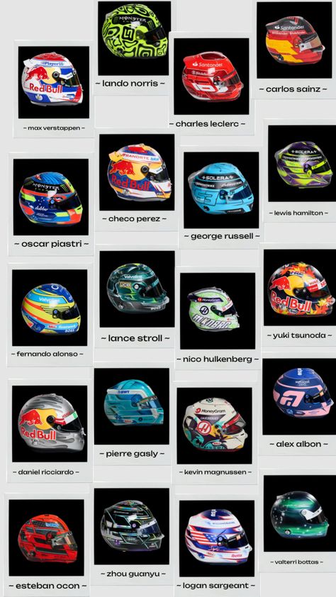 F1 Drivers Helmets 2024 #f1aesthetic #formulaone #f1drivers #f1helmet F1 Helmet Aesthetic, Cool F1 Helmets, F1 Drivers Helmets, F1 Helmet Design, Formula 1 Helmet, F1 Stickers, F1 Helmet, F1 2024, F1 Wallpaper