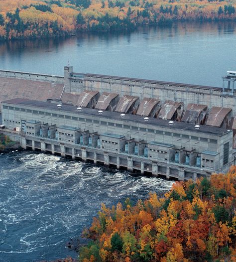 Des Joachims Hydro Generating Station - Built in the 1940s the Ontario Hydro Power Corporation was a major hydro electric power dam on the Ottawa River at Des Joachims (pronounced locally as ‘D'Swisha’), Quebec, Canada. We used to go near here for a weekend of great fishing. Hydro Plants, Hydro Plant, Hydro Power, Hydroelectric Power Plant, Ottawa River, Hydroelectric Dam, Environment Reference, Water Dam, Barbara Ann